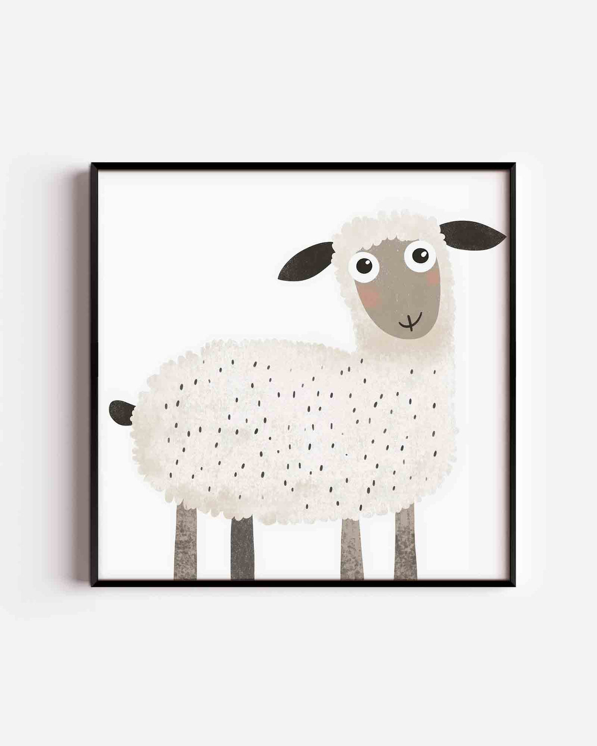 Schattig schaap – vierkante kinderposter als wanddecoratie