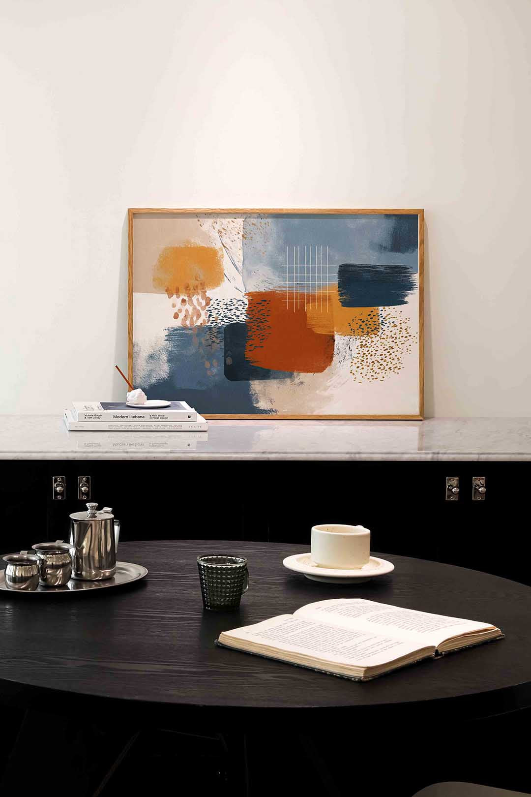 Abstracte vormen – abstracte poster in liggend formaat