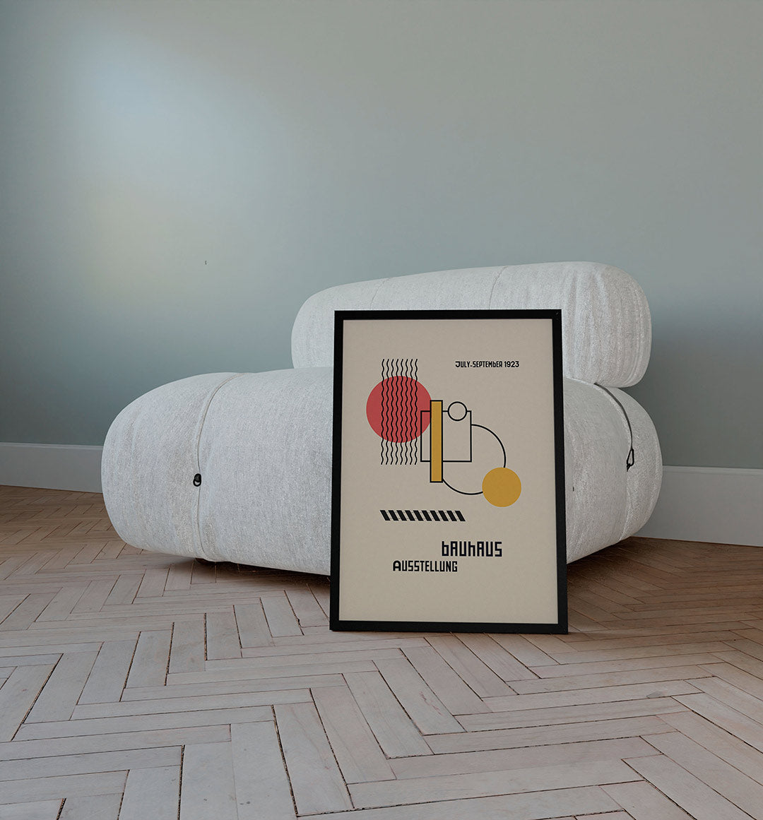 Vormen en lijnen – staande Bauhaus poster voor aan de muur