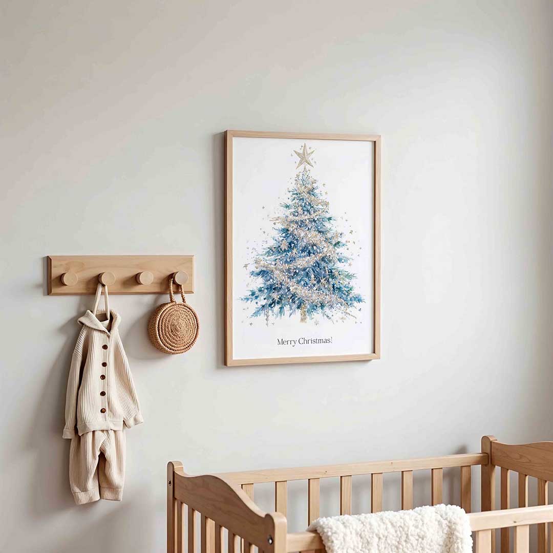 Kerstboom met ster – kinderposter in staand formaat