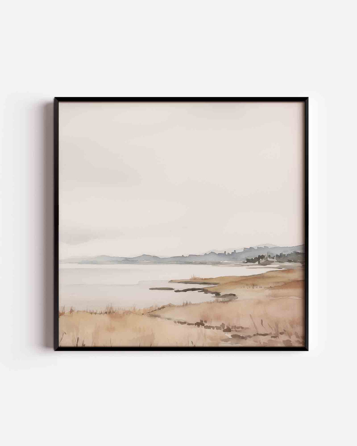 Landschap aan zee – vierkante poster met kleur en vormen als wanddecoratie