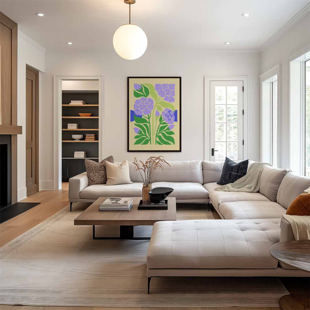 Bloemenpracht in Lila – canvas wanddecoratie in portret formaat