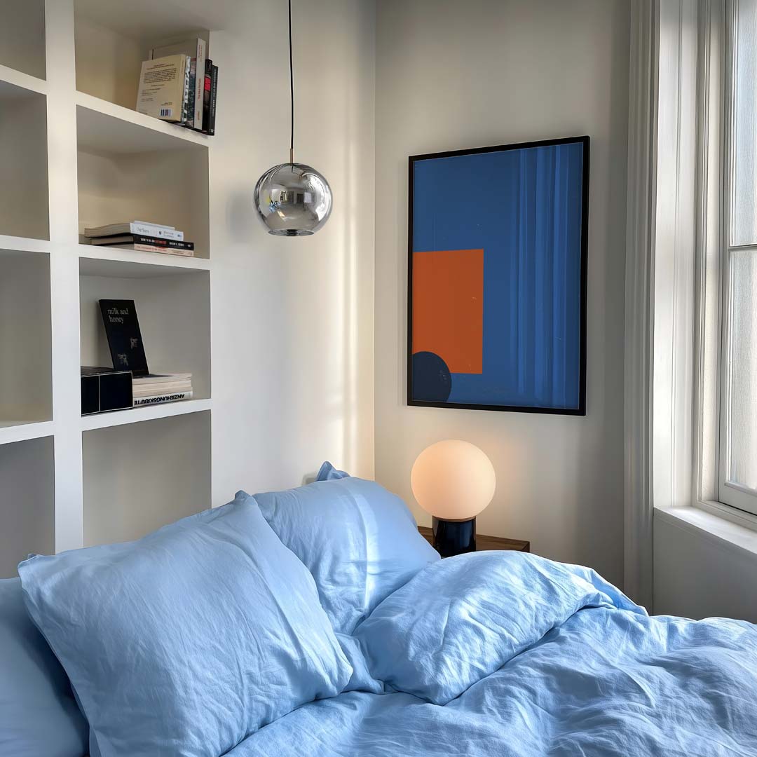 Moderne Geometrische Abstracte – staande kleurrijke abstracte wanddecoratie van WallArtistic