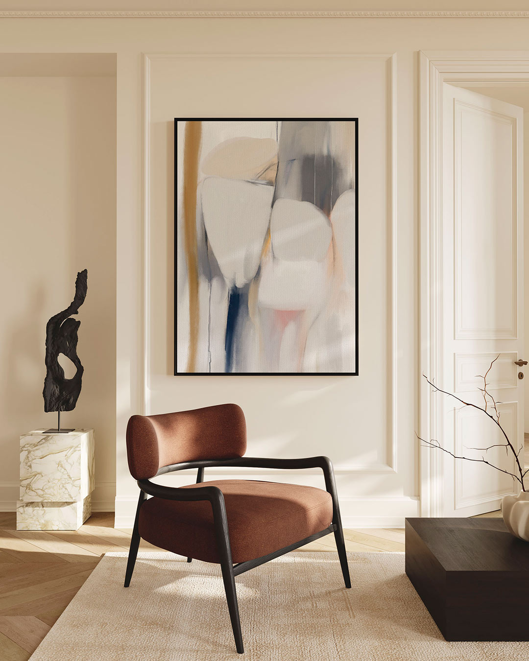 Organische vormen – staand wanddecoratie kunstwerk
