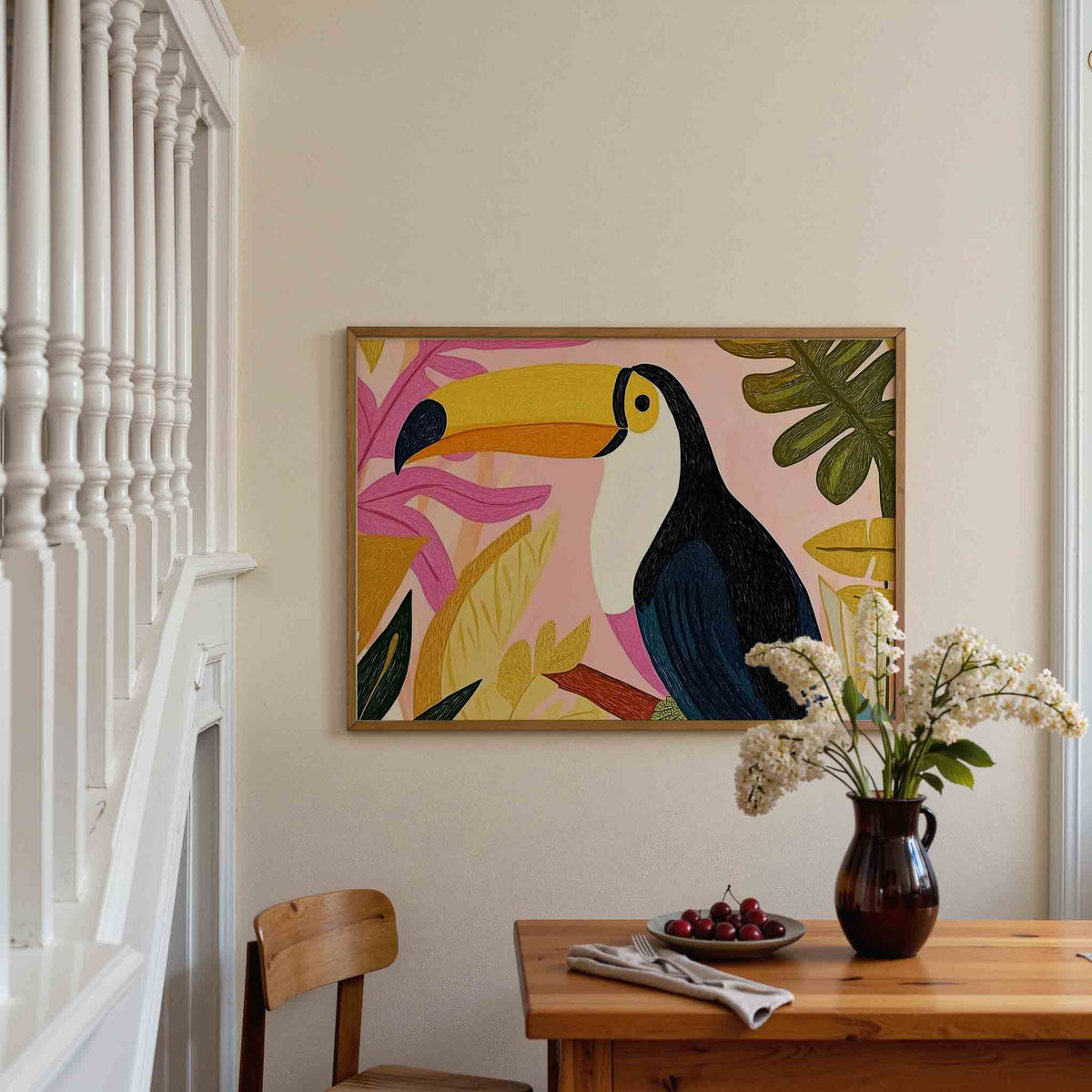 Toekan en bladeren – dieren poster in liggend formaat