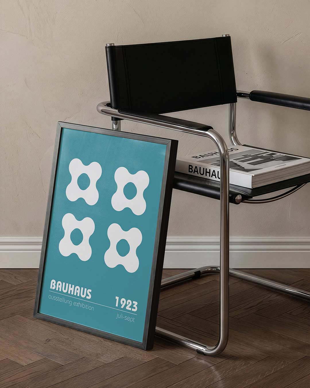 Vorm en herhaling – staande Bauhaus poster voor aan de muur