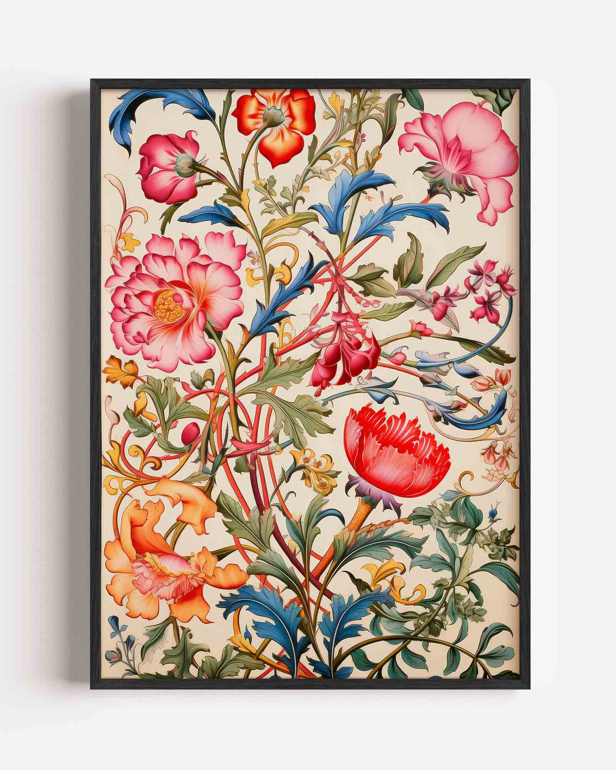 Bloemen en bladeren – Kunst & Design poster als staande wanddecoratie