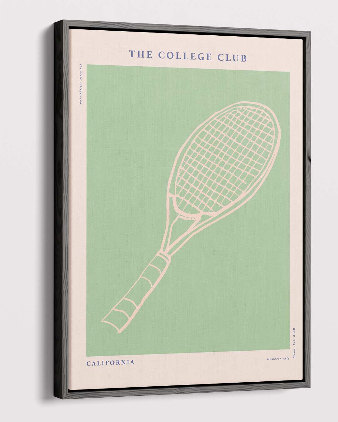 Tennis Club Poster – canvas wanddecoratie in portret formaat