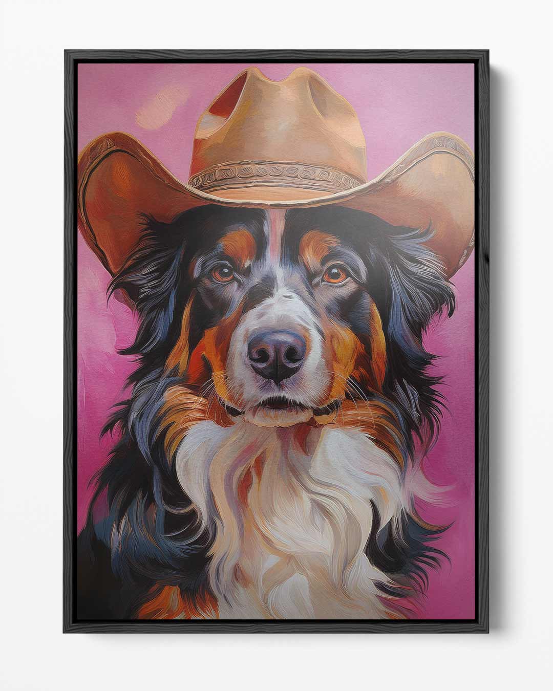 Cowboy Hond Portret – portret kunstwerk als wanddecoratie