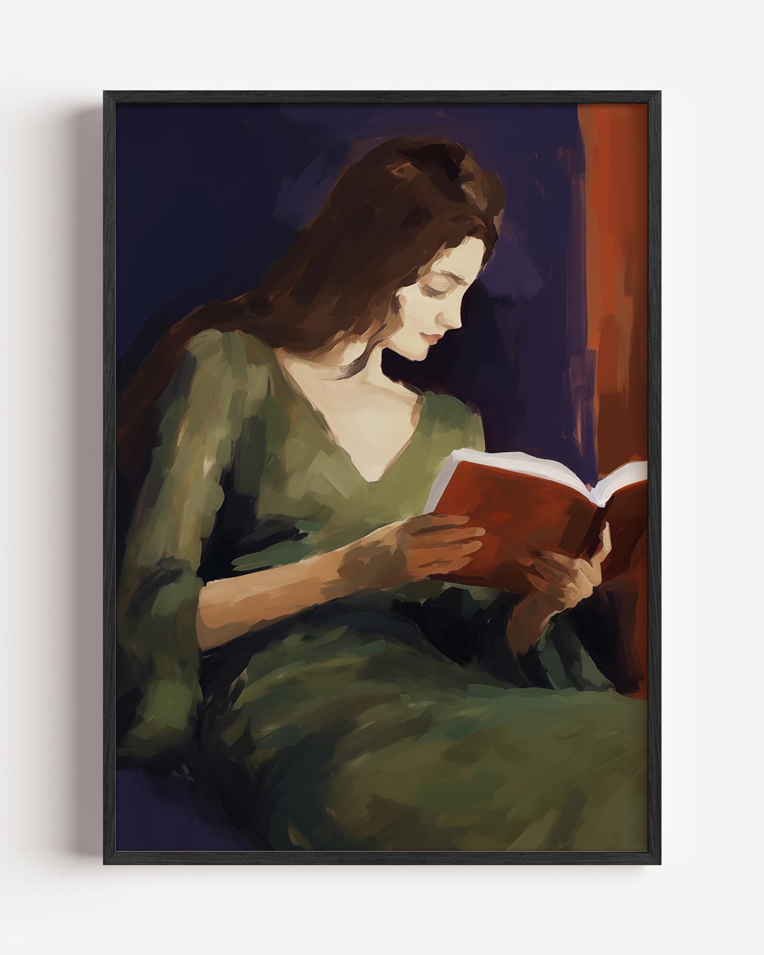 Ontspannende Lezersdroom – vrouwelijk portret poster als wanddecoratie