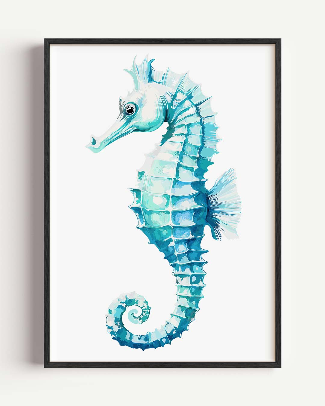 Zeepaardje Waterverf – zomer portret poster als wanddecoratie
