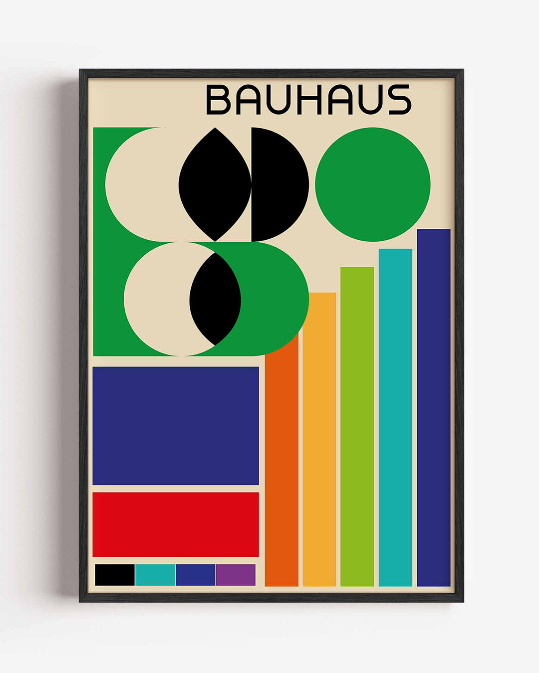 Vormen en vlakkenspel – staande Bauhaus poster als wanddecoratie