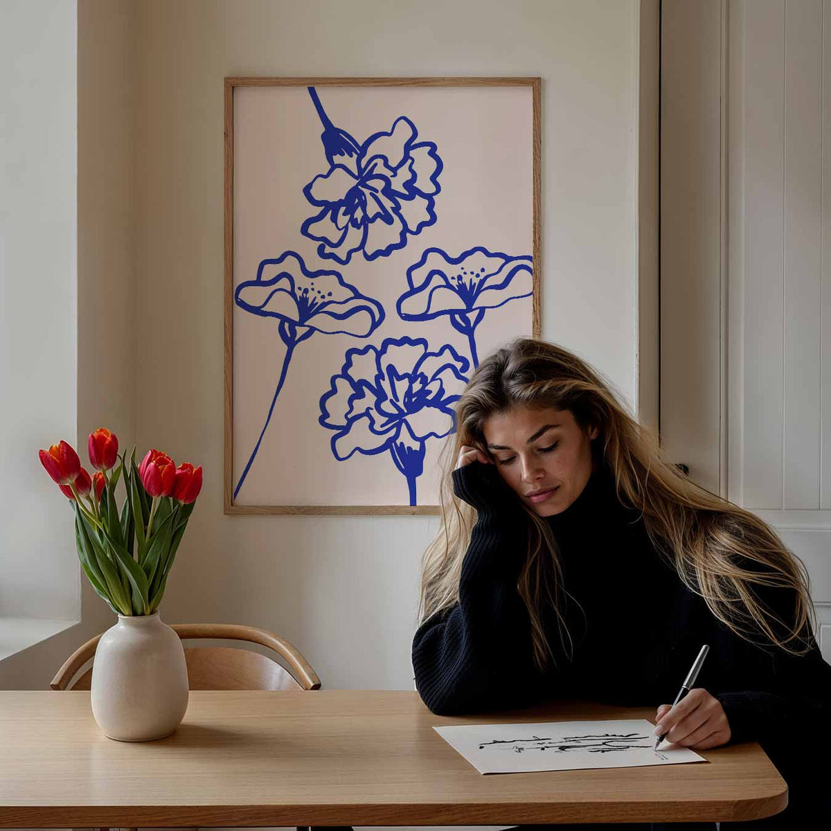 Moderne Bloemenpracht – keuken portret poster, afbeelding 7