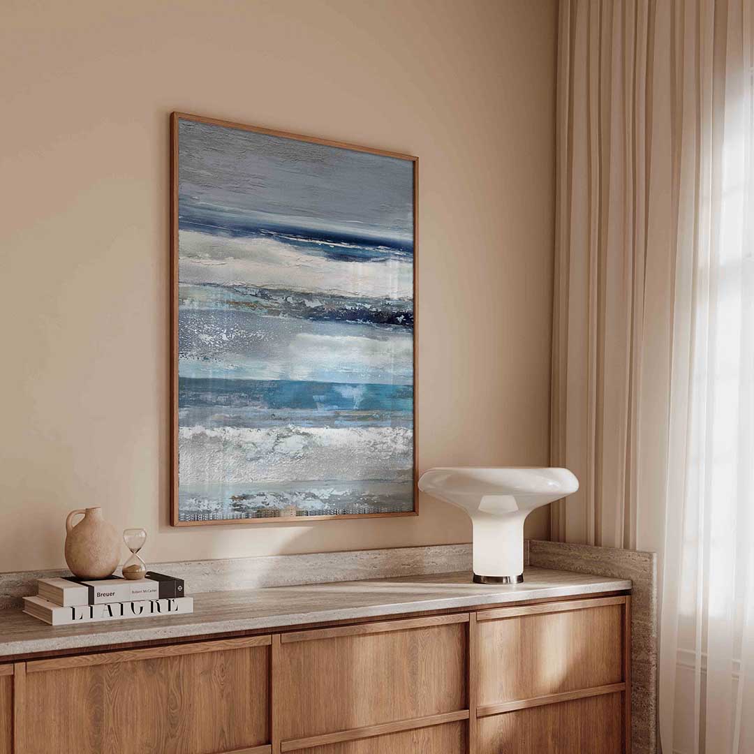 Horizontale lagen – abstracte poster in staand formaat