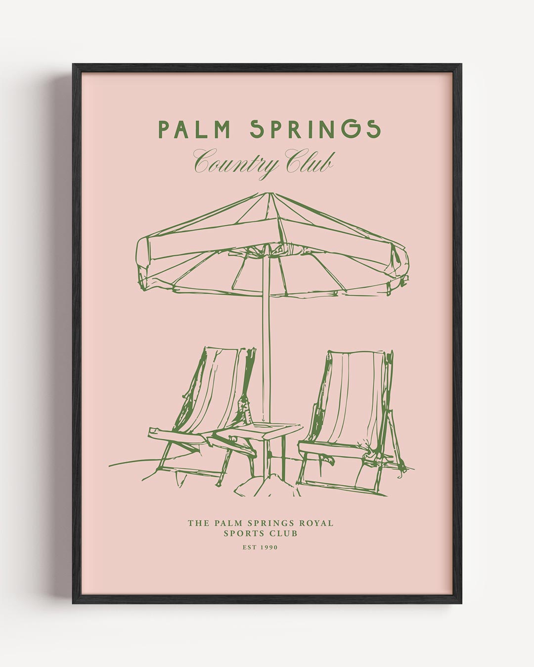 Palm Springs Relax – College Club portret poster als wanddecoratie