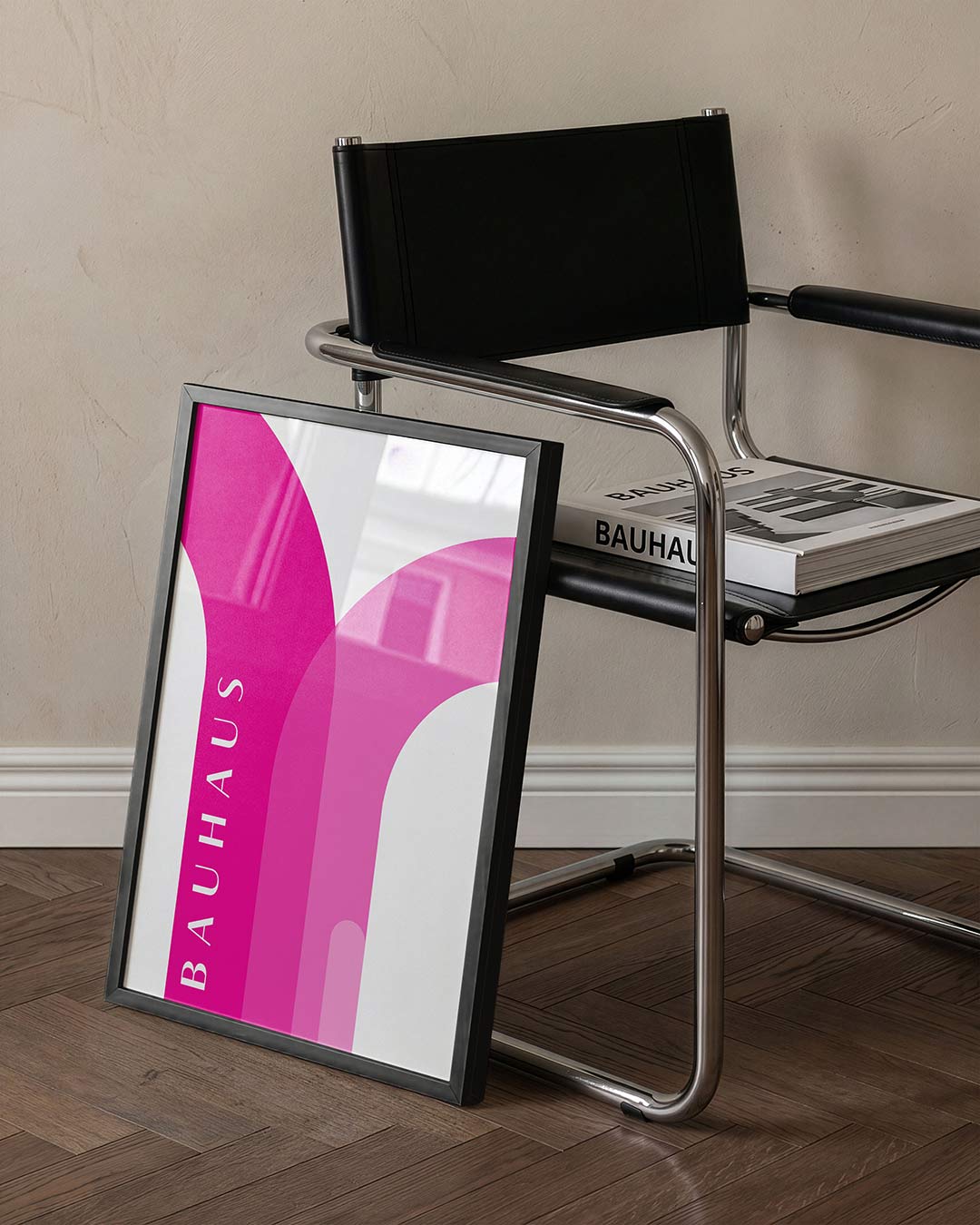 Kleurvlakken en lijnen – staande Bauhaus poster voor aan de muur