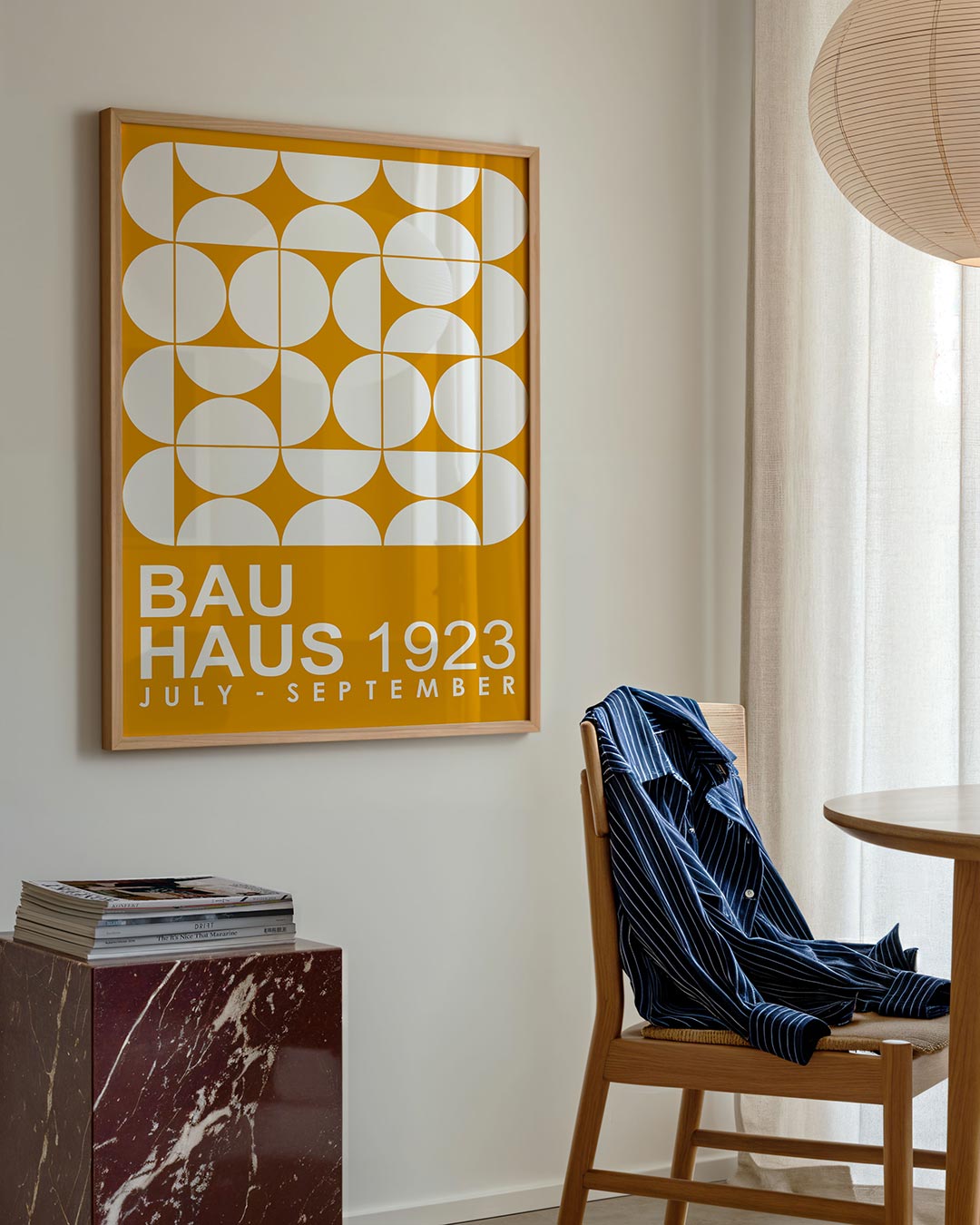 Vormritme en kleur – geometrische poster in Bauhaus-stijl van WallArtistic