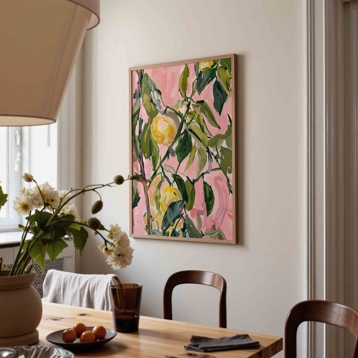 Bloemen en bladeren – kunst en design poster in portret formaat