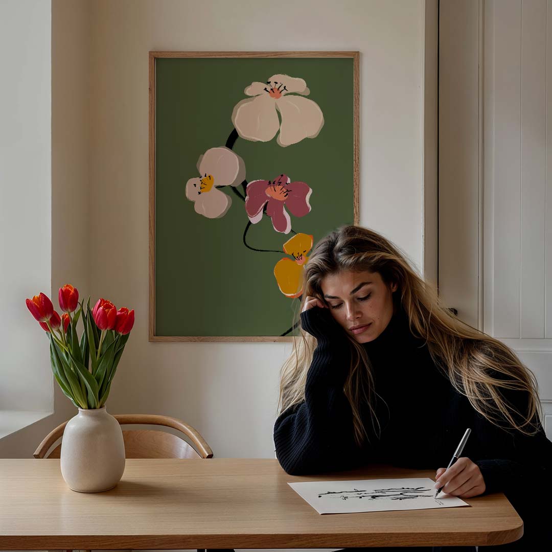 Bloemenpracht in Pastelkleuren – bloemen poster in staand formaat