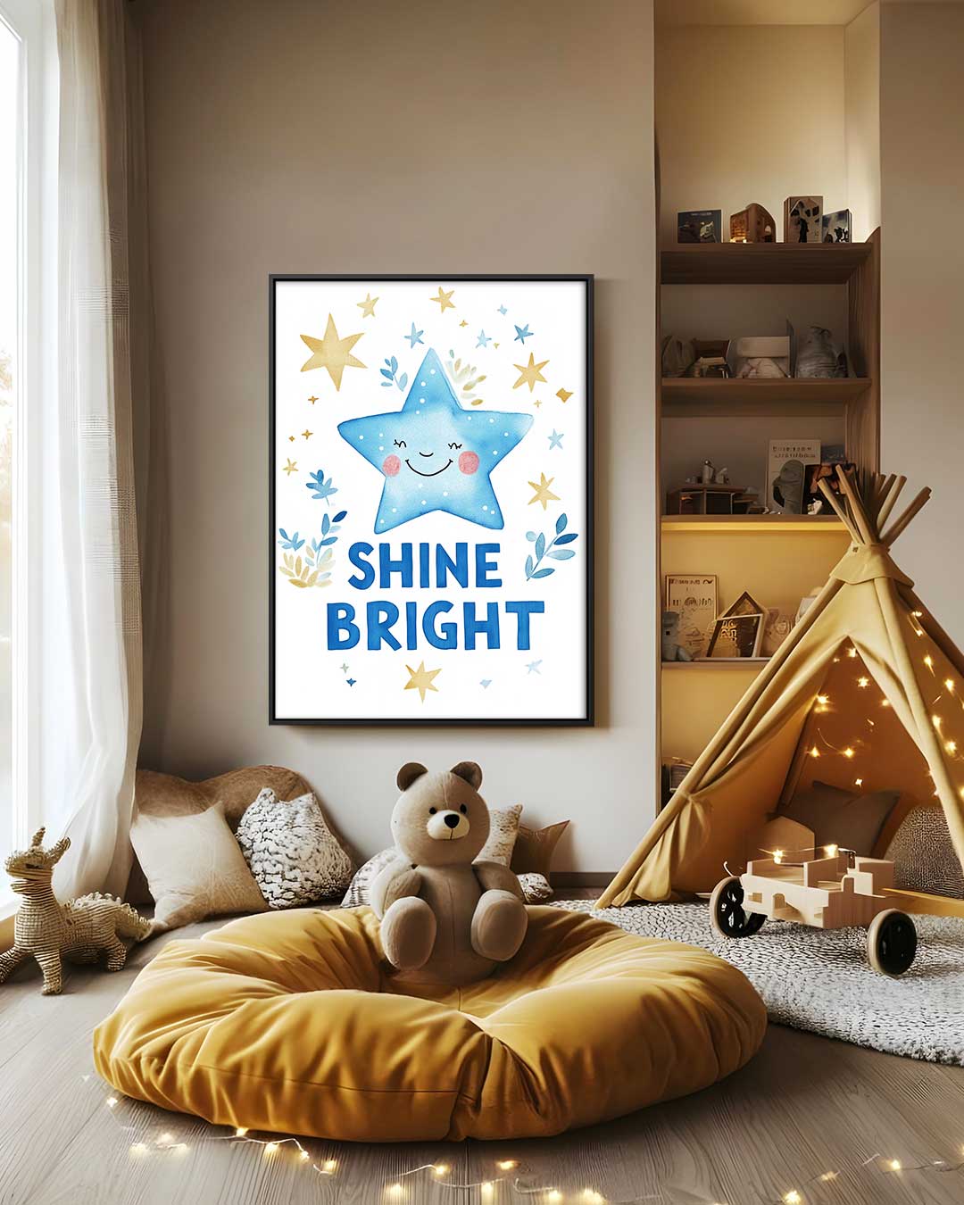 Stralende Ster Kinderkamer Decor – staand kunstwerk voor modern interieur