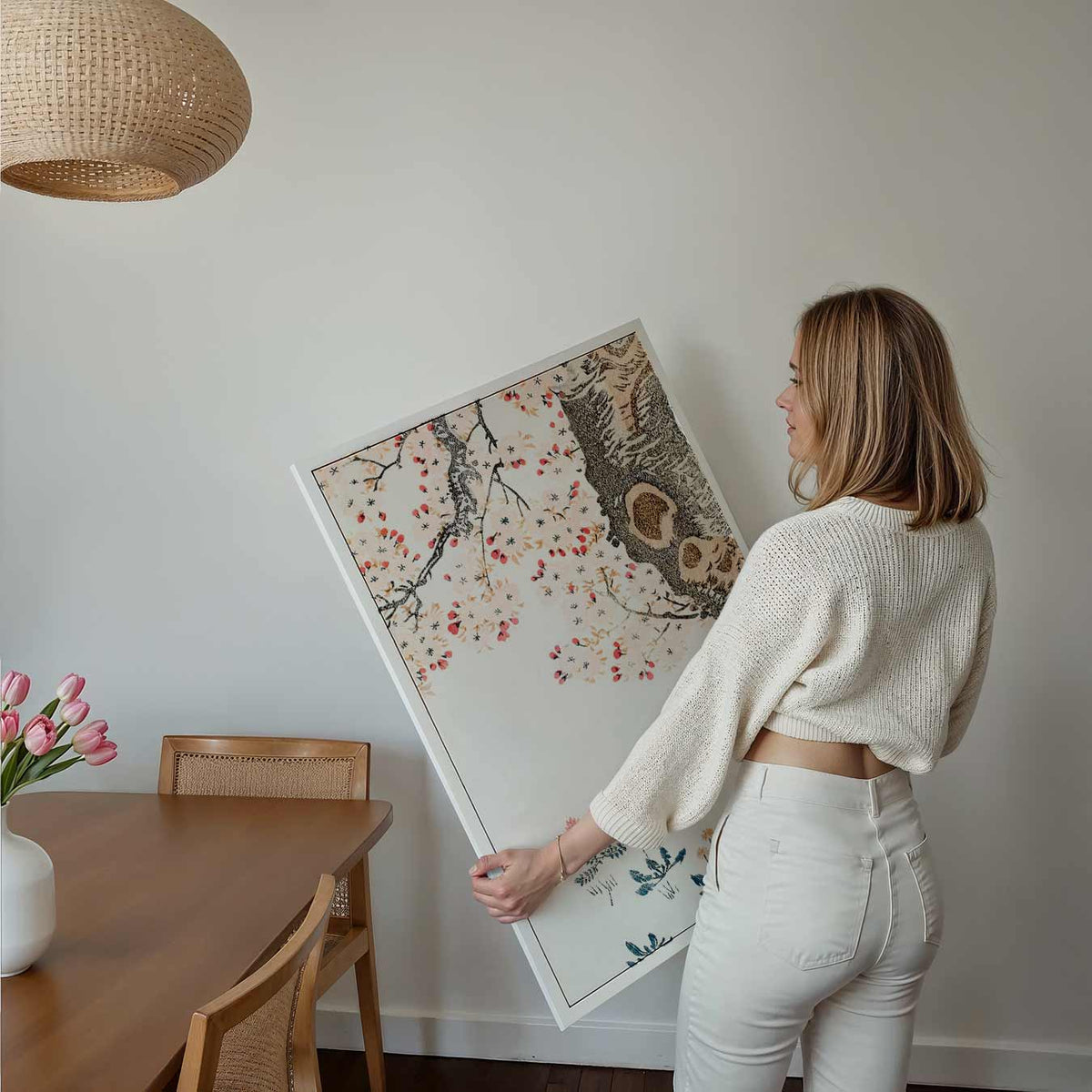 Bloesemkunst voor een serene sfeer – kids poster als vrolijke staande wanddecoratie