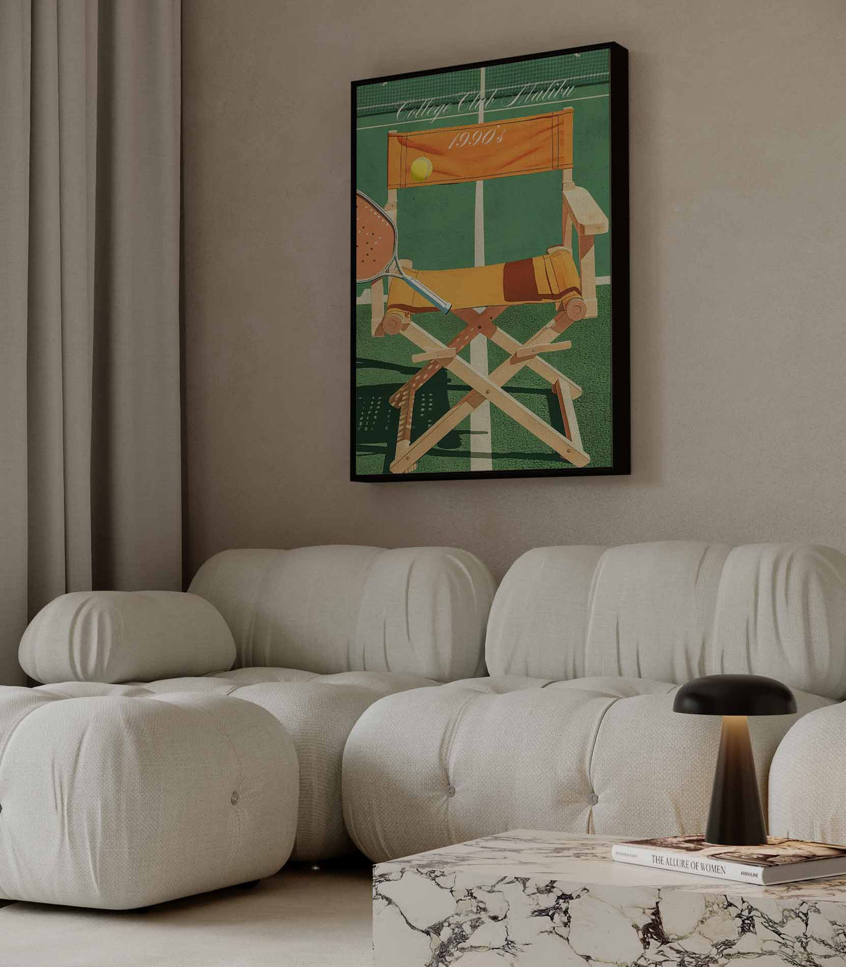 Vintage Tennis Vibes – canvas kunstwerk als wanddecoratie