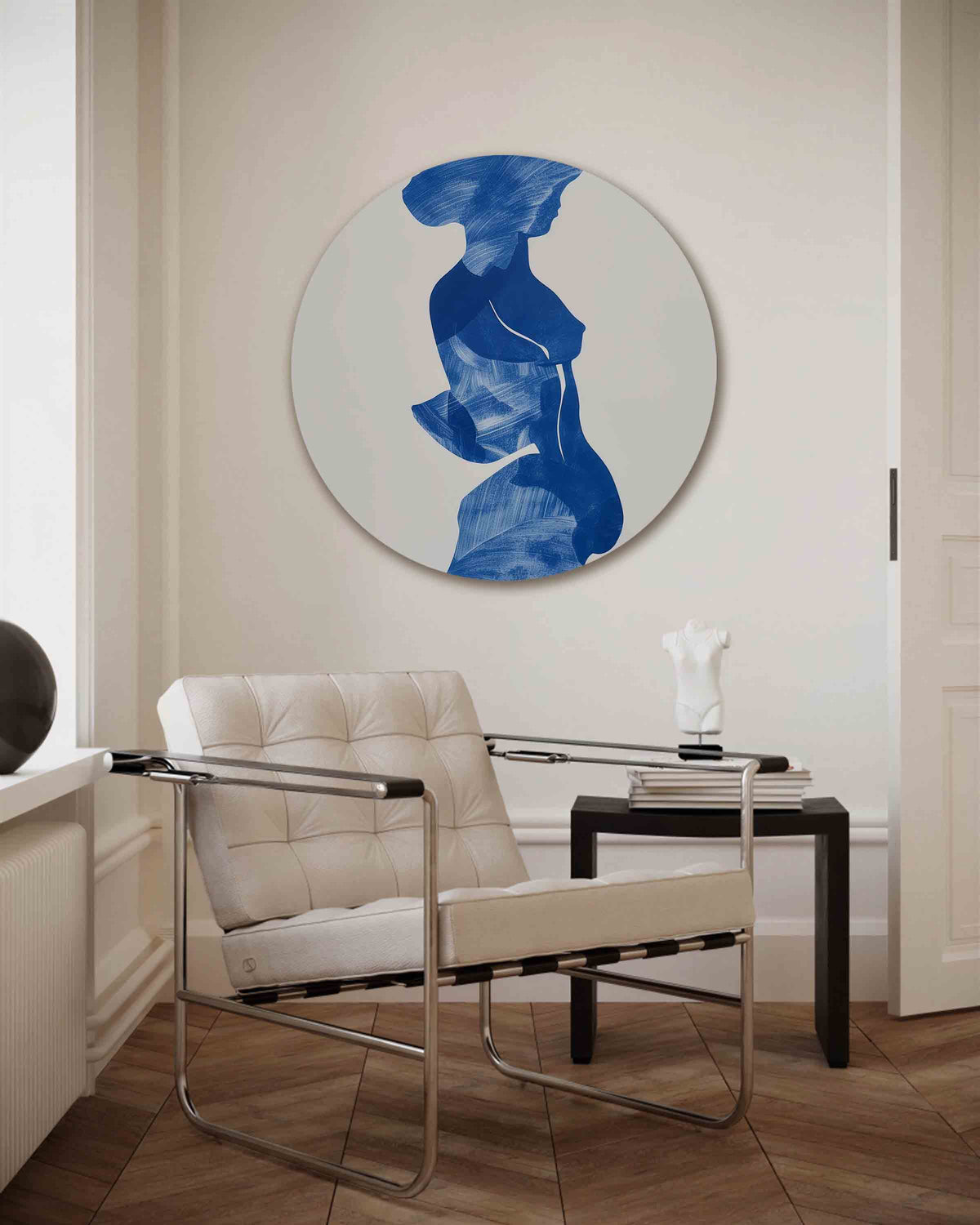 Abstracte figuur – kleurrijke muurcirkel als ronde wanddecoratie