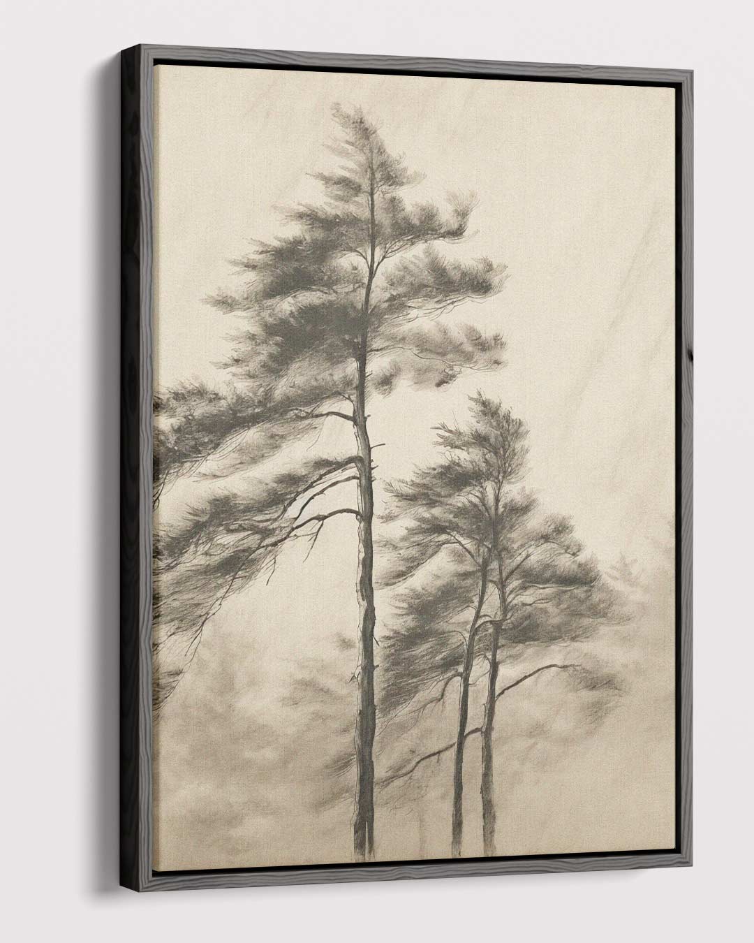 Sereen Boslandschap in Potlood – dibond kunstwerk als wanddecoratie