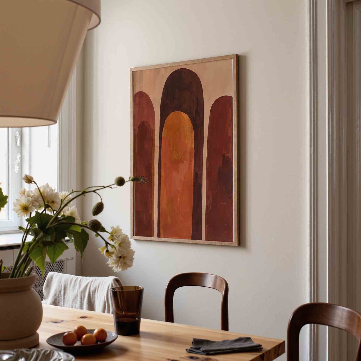 Abstracte bogen – eigentijdse illustratie poster in staand formaat