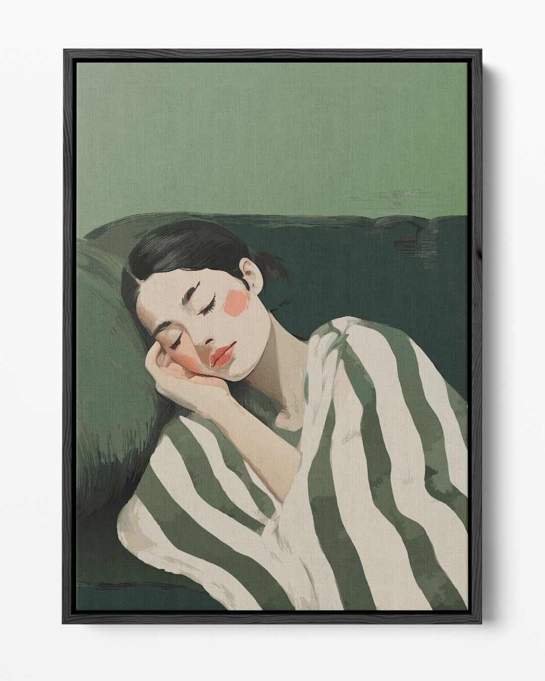 Slapende Schoonheid – portret kunstwerk als wanddecoratie