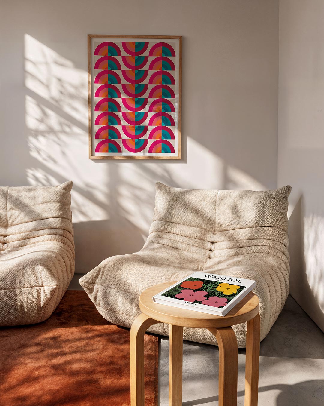 Vormritme en kleur – geometrische Bauhaus poster in staand formaat
