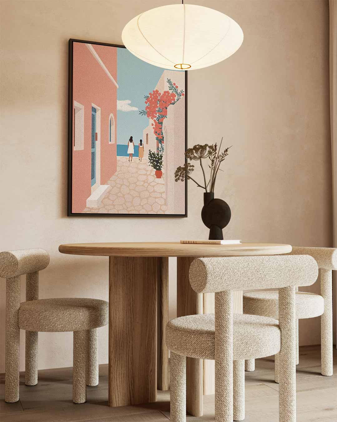 Zonovergoten Straatje aan de Zee – staand kunstwerk voor modern interieur