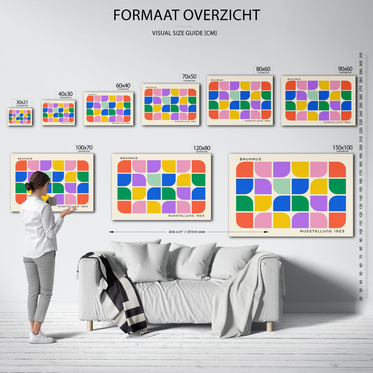 Vormritme en kleur – Bauhaus poster als geometrische wanddecoratie