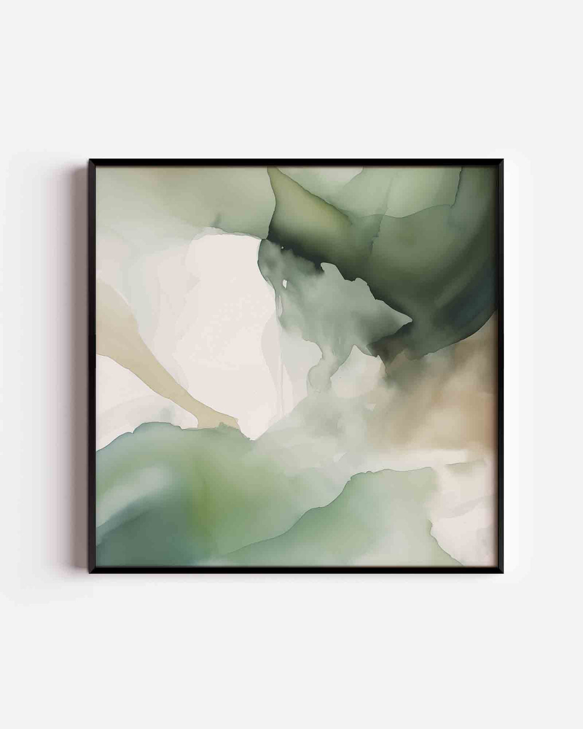 Abstracte groene vormen – abstracte vierkante poster als wanddecoratie