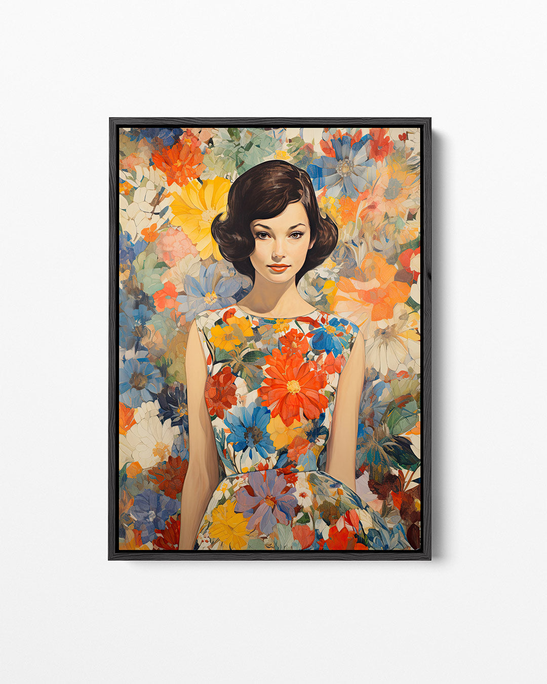 Vrouw met bloemen – staand wanddecoratie kunstwerk
