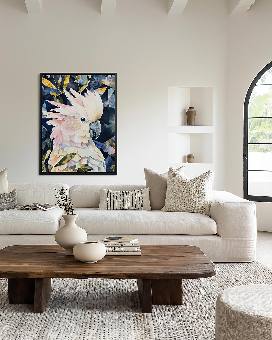 Vogels en geometrie – staand wanddecoratie kunstwerk