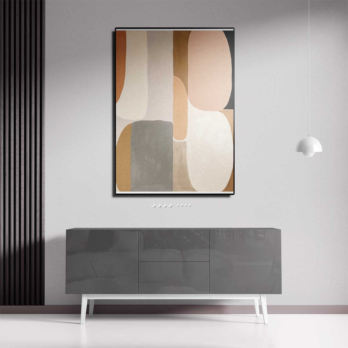 Aards Verlangen - Abstracte Harmonie in Kleur – canvas wanddecoratie in portret formaat