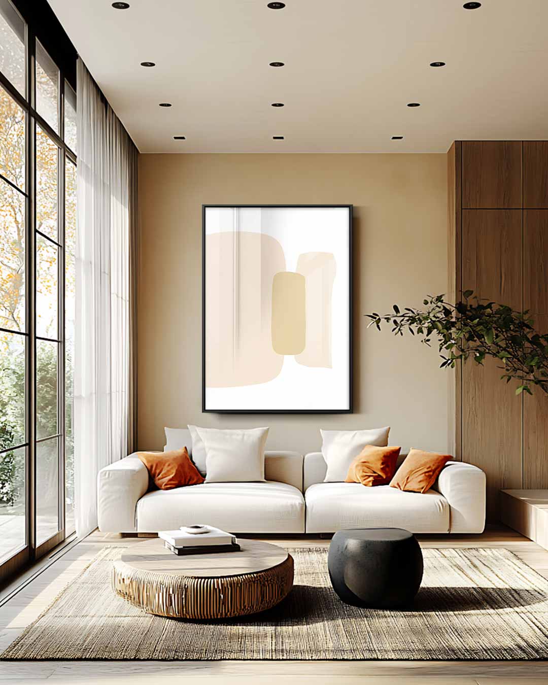 Harmonieuze Abstracte Vormen – staande wandkunst voor woonkamer of interieur