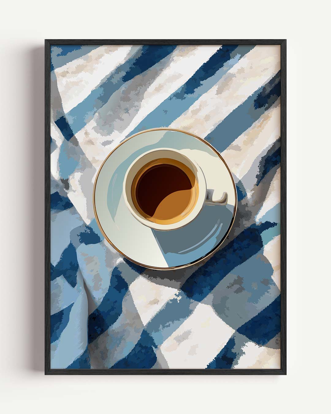 Koffietijd Waterverf Stijl – keuken portret poster als wanddecoratie