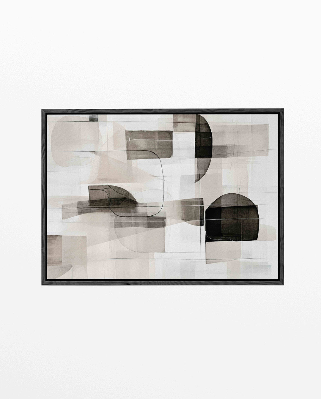 Geometrische vormen compositie – Serene – liggend wanddecoratie kunstwerk