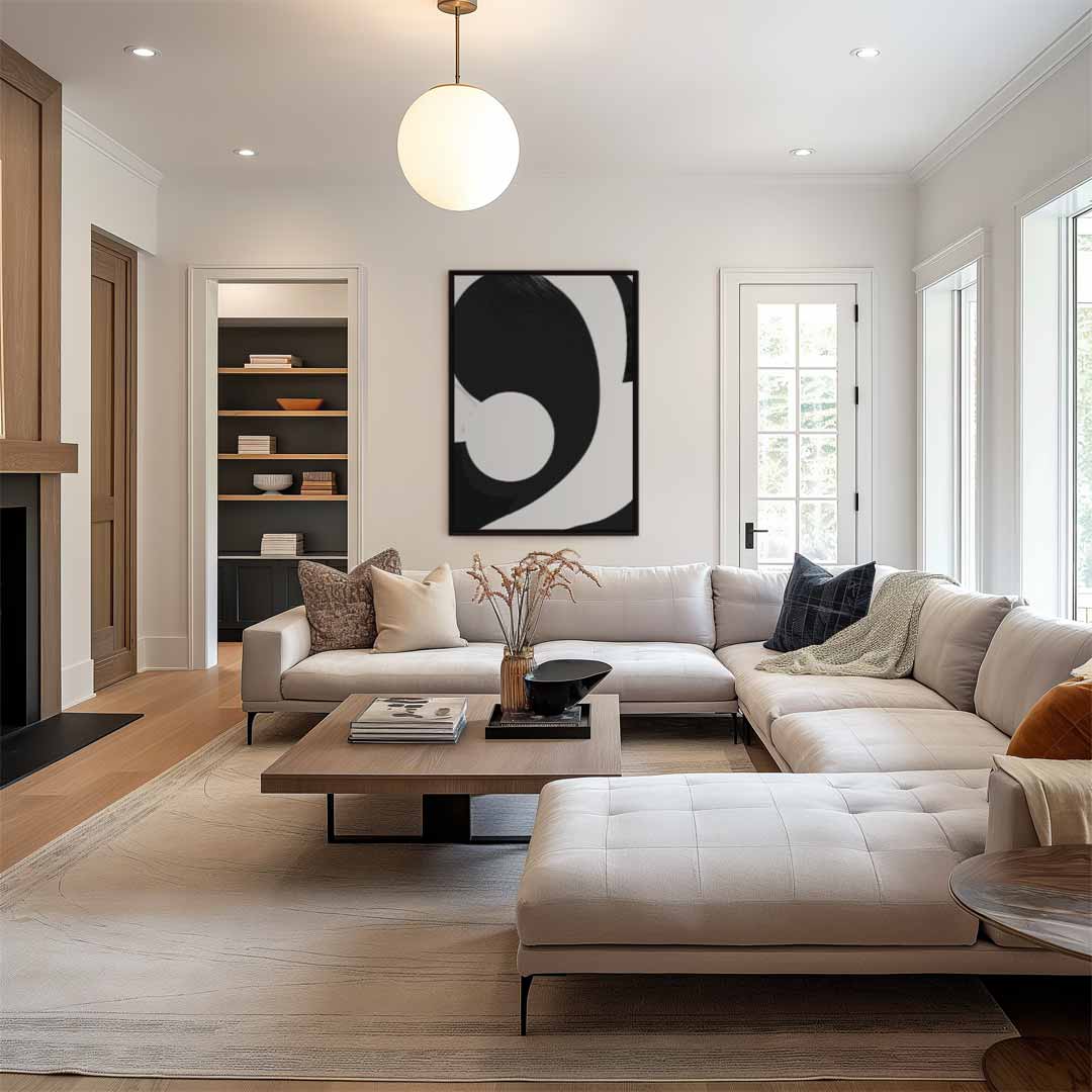 Abstracte Contrasten – staand kunstwerk voor modern interieur