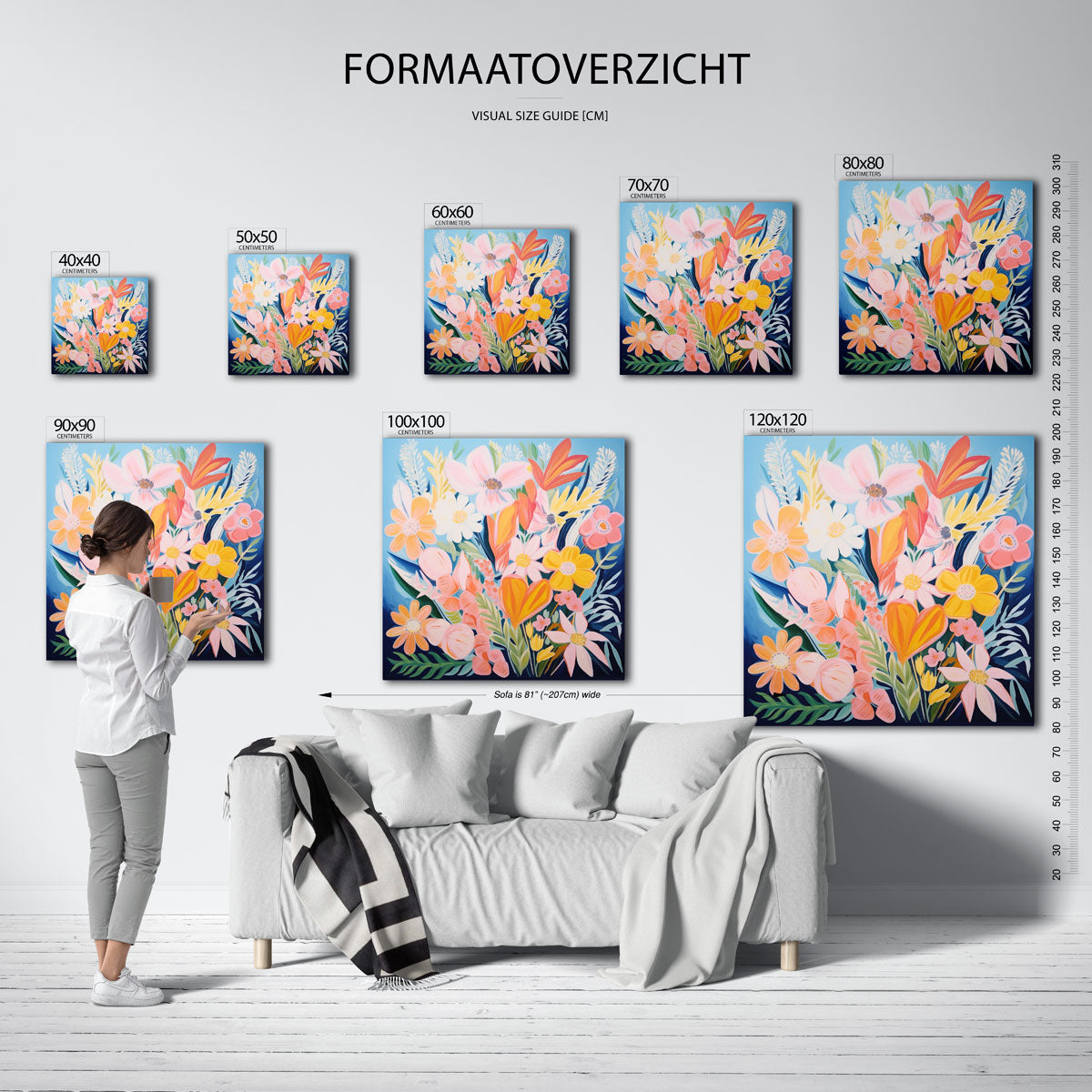 Bloemenpracht – vierkante muurposter met bloemen