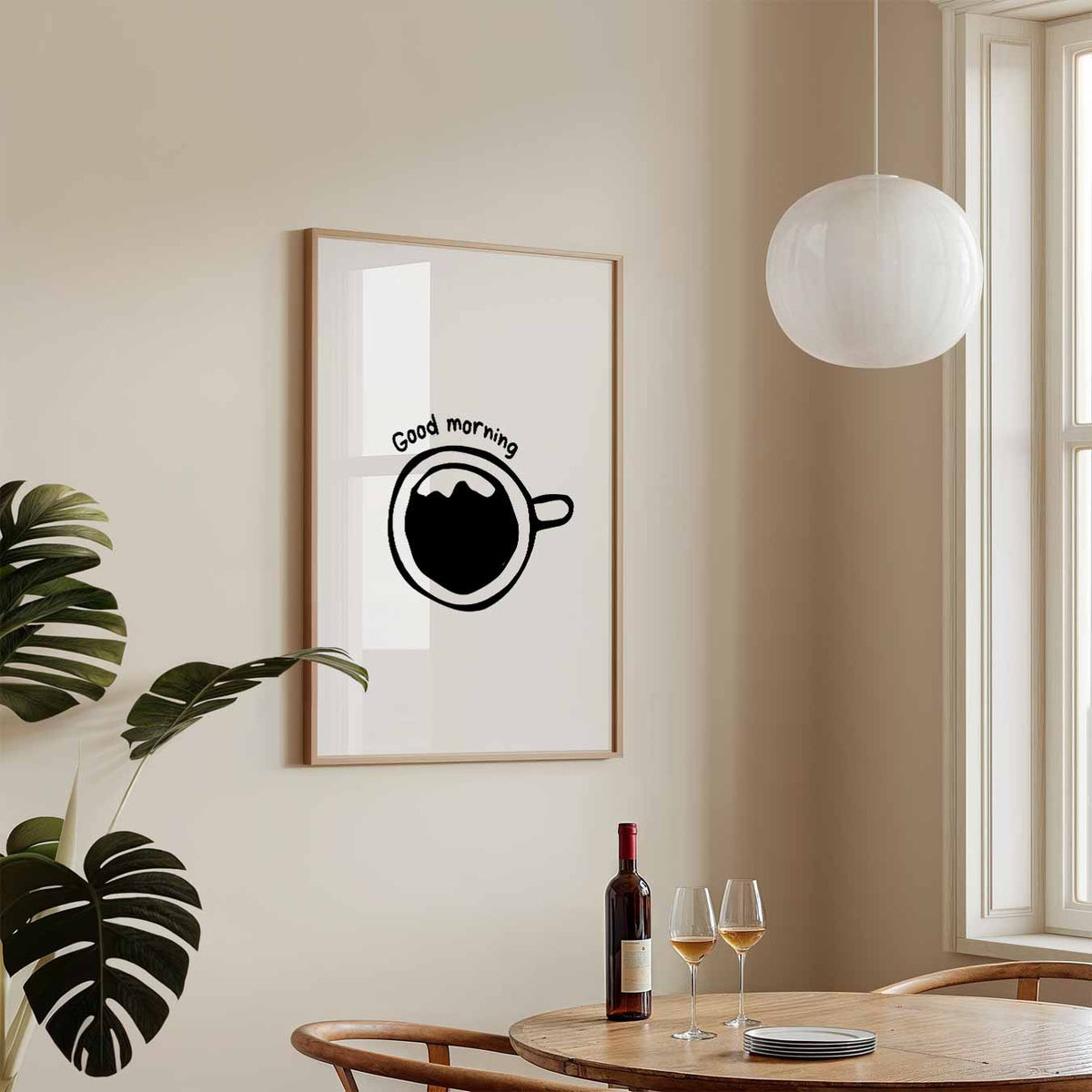 Goedemorgen Koffieposter – keukenposter in staand formaat