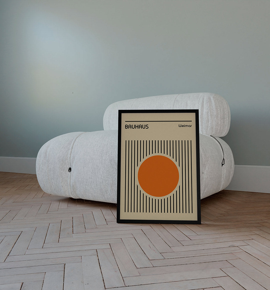 Vorm en lijnen – staande Bauhaus poster voor aan de muur