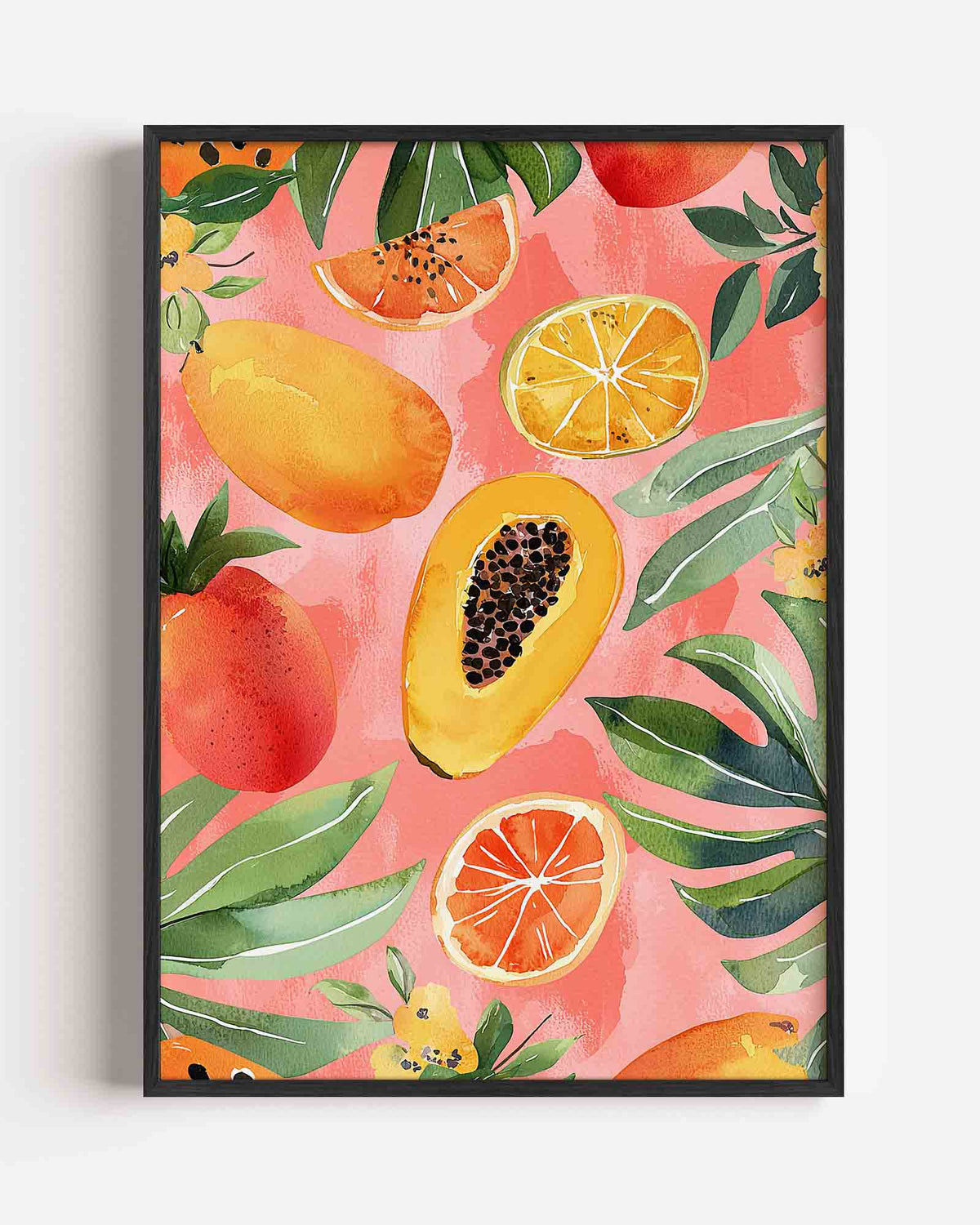 Fruit en bladeren – jungle portret poster als wanddecoratie