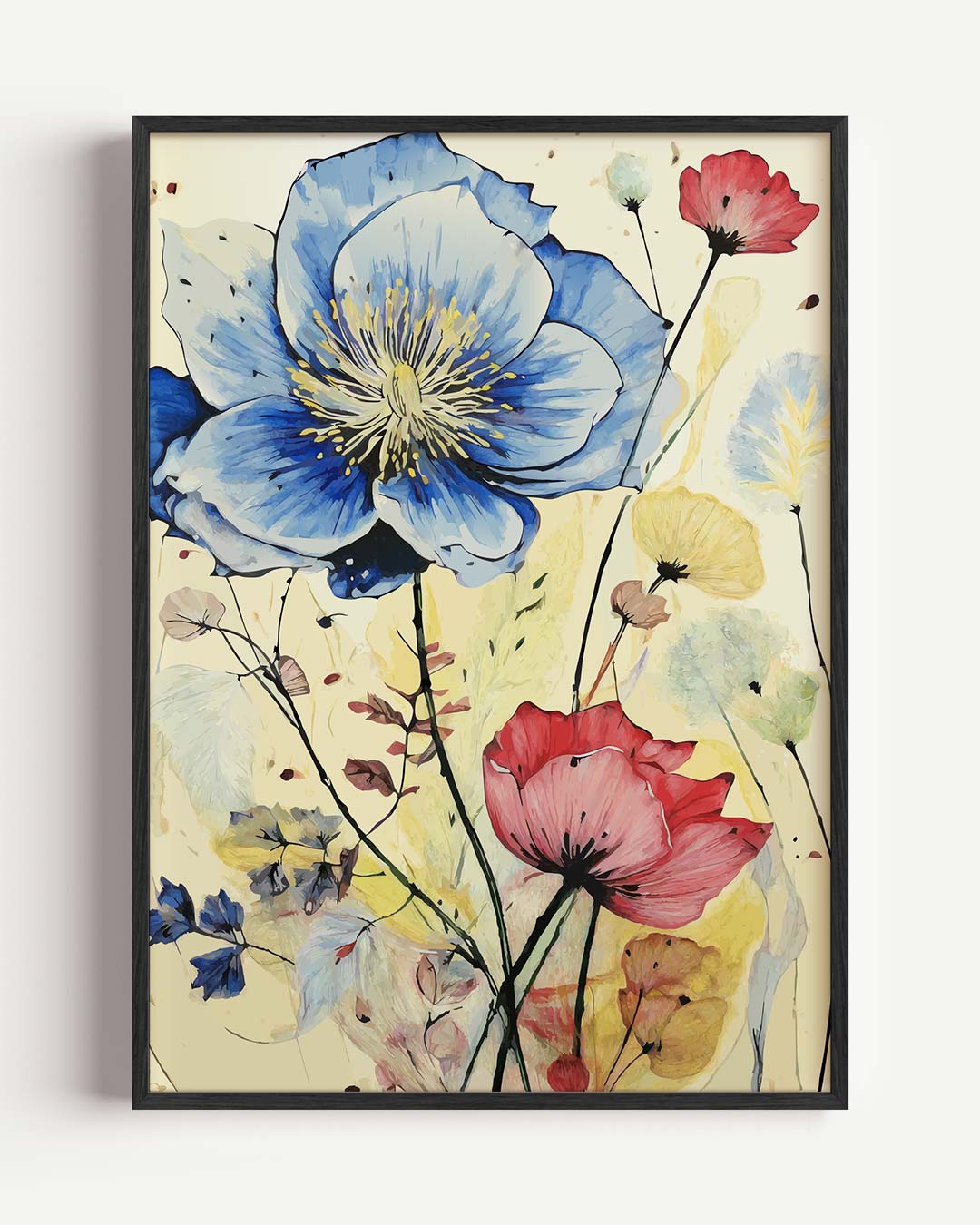 Bloemenpracht in Kleurrijke Harmonie – bloemen portret poster als wanddecoratie