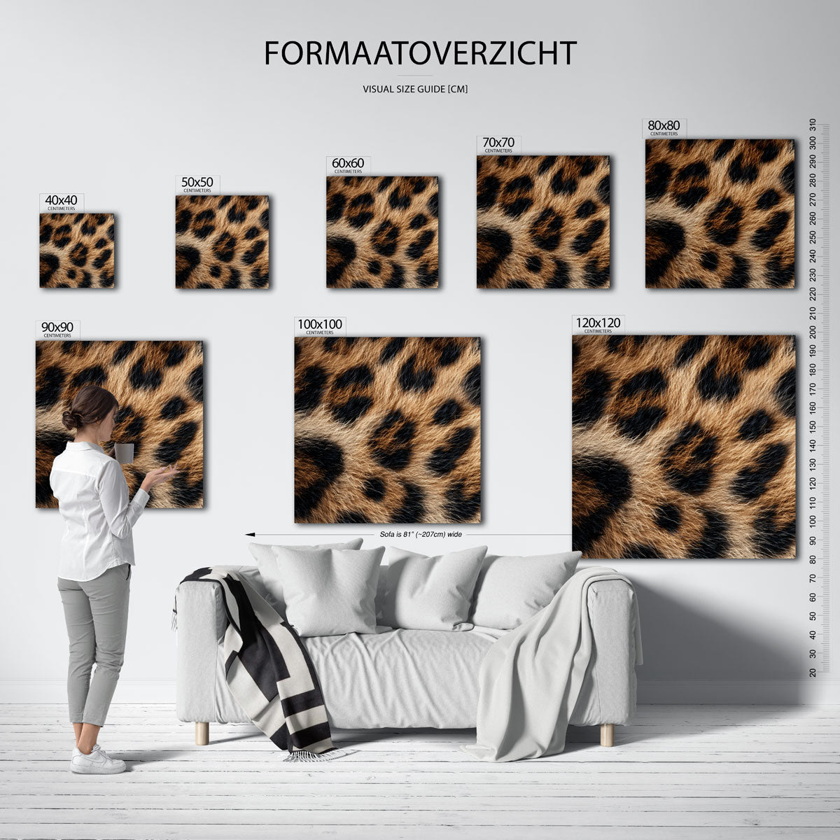 Luipaardprint – vierkante muurposter met jungle thema