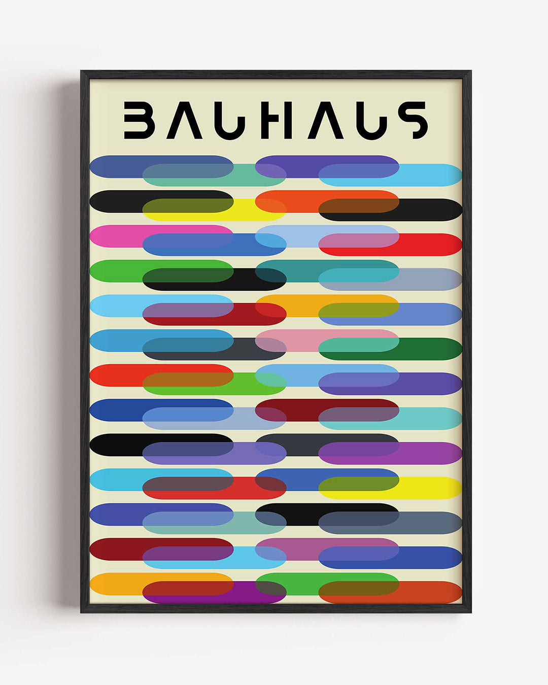 Vorm en kleurvlakken – staande Bauhaus poster als wanddecoratie