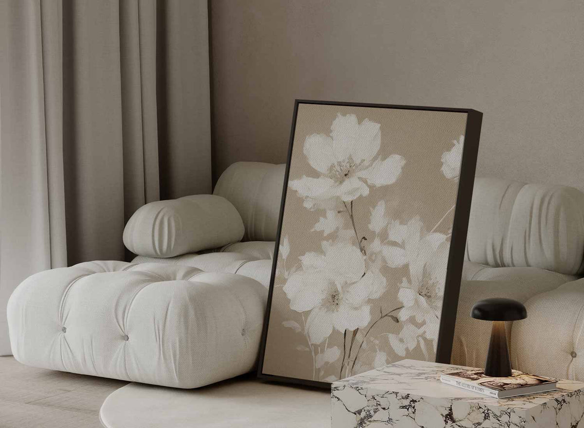 Zachte Bloemen Droom – modern portret kunstwerk van WallArtistic
