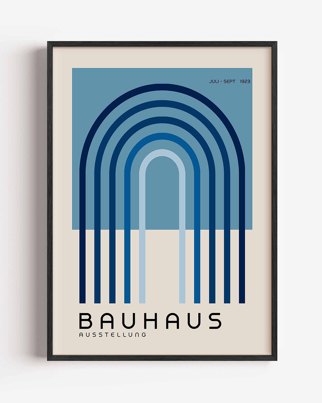 Lijnen en bogen – staande Bauhaus poster als wanddecoratie